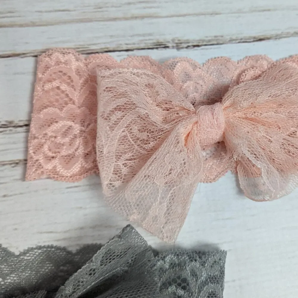 set of 5 Toddler Girl lace headbands